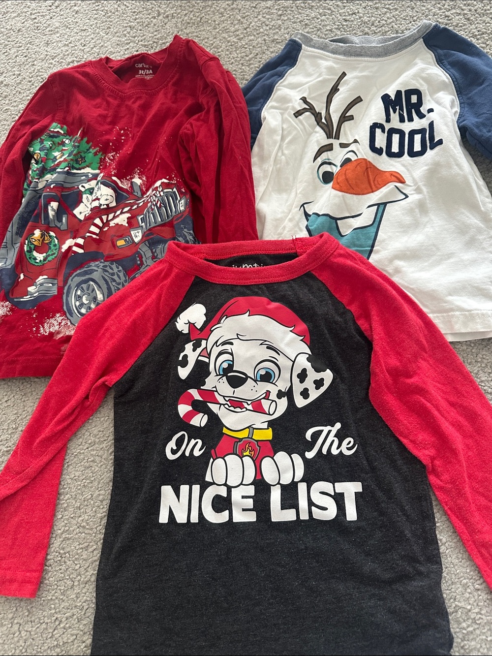 Carter's Black & Red 'On The Nice List' Paw Print Raglan Long Sleeve Tee